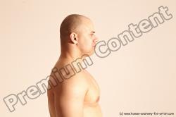 Nude Man White Detailed photos Slim Bald Dynamic poses Realistic