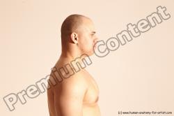 Nude Man White Detailed photos Slim Bald Dynamic poses Realistic