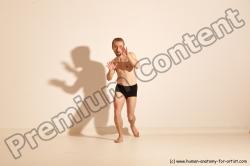 Underwear Martial art Man White Moving poses Slim Short Blond Dynamic poses Academic