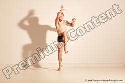 Underwear Martial art Man White Moving poses Slim Short Blond Dynamic poses Academic