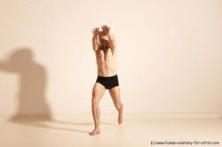 Underwear Martial art Man White Moving poses Athletic Short Blond Dynamic poses Academic