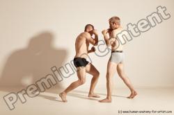 Underwear Martial art Man - Man White Moving poses Slim Short Blond Dynamic poses Academic