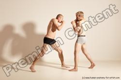 Underwear Martial art Man - Man White Moving poses Slim Short Blond Dynamic poses Academic