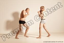 Underwear Martial art Man - Man White Moving poses Slim Short Blond Dynamic poses Academic