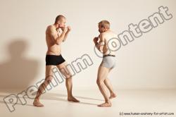 Underwear Martial art Man - Man White Moving poses Slim Short Blond Dynamic poses Academic