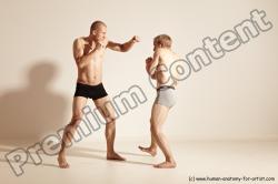 Underwear Martial art Man - Man White Moving poses Slim Short Blond Dynamic poses Academic