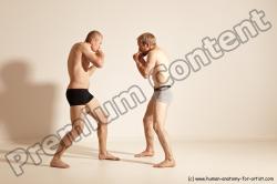 Underwear Martial art Man - Man White Moving poses Slim Short Blond Dynamic poses Academic