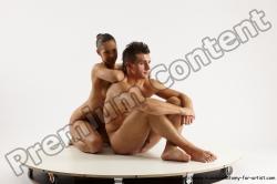 Nude Woman - Man White Sitting poses - simple Slim Short Brown Sitting poses - ALL Multi angles poses Realistic