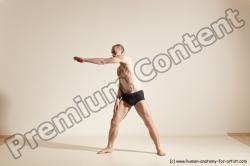 Underwear Gymnastic poses Man White Slim Bald Dancing Dynamic poses Academic