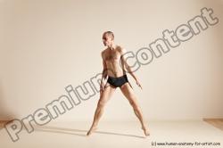 Underwear Gymnastic poses Man White Slim Bald Dancing Dynamic poses Academic