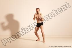 Underwear Martial art Man White Moving poses Slim Short Blond Dynamic poses Academic