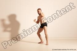 Underwear Martial art Man White Moving poses Slim Short Blond Dynamic poses Academic