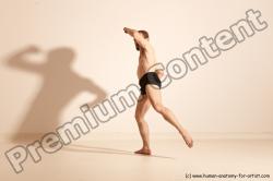 Underwear Martial art Man White Moving poses Slim Short Blond Dynamic poses Academic