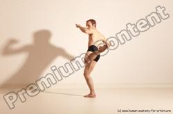 Underwear Martial art Man White Moving poses Slim Short Blond Dynamic poses Academic