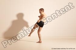 Underwear Martial art Man White Moving poses Slim Short Blond Dynamic poses Academic