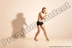 Underwear Martial art Man White Moving poses Slim Short Blond Dynamic poses Academic