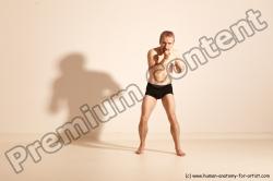 Underwear Martial art Man White Moving poses Slim Short Blond Dynamic poses Academic