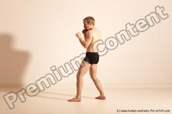 Underwear Martial art Man White Moving poses Slim Short Blond Dynamic poses Academic