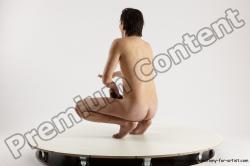 Nude Man White Standing poses - ALL Slim Short Brown Standing poses - knee-bend Multi angles poses Realistic