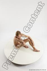 Nude Man White Sitting poses - simple Underweight Medium Brown Sitting poses - ALL Multi angles poses Realistic