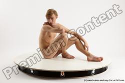 Nude Man White Sitting poses - simple Underweight Medium Brown Sitting poses - ALL Multi angles poses Realistic