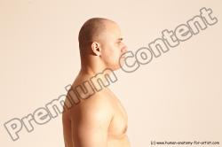 Nude Man White Detailed photos Slim Bald Dynamic poses Realistic