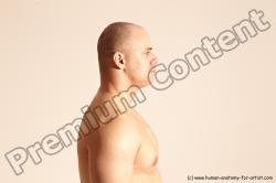 Nude Man White Detailed photos Slim Bald Dynamic poses Realistic