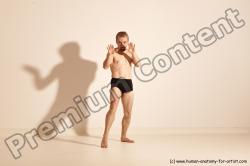 Underwear Martial art Man White Moving poses Athletic Short Blond Dynamic poses Academic