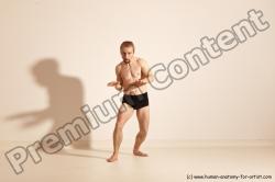 Underwear Martial art Man White Moving poses Athletic Short Blond Dynamic poses Academic