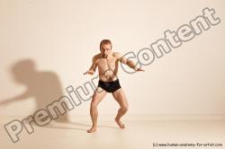 Underwear Martial art Man White Moving poses Athletic Short Blond Dynamic poses Academic