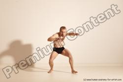 Underwear Martial art Man White Moving poses Athletic Short Blond Dynamic poses Academic