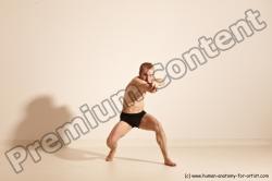 Underwear Martial art Man White Moving poses Athletic Short Blond Dynamic poses Academic