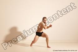 Underwear Martial art Man White Moving poses Athletic Short Blond Dynamic poses Academic