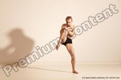 Underwear Martial art Man White Moving poses Athletic Short Blond Dynamic poses Academic