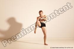 Underwear Martial art Man White Moving poses Athletic Short Blond Dynamic poses Academic