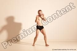 Underwear Martial art Man White Moving poses Athletic Short Blond Dynamic poses Academic