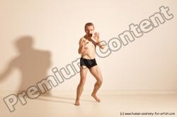 Underwear Martial art Man White Moving poses Athletic Short Blond Dynamic poses Academic