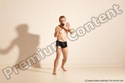 Underwear Martial art Man White Moving poses Athletic Short Blond Dynamic poses Academic