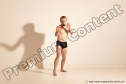 Underwear Martial art Man White Moving poses Athletic Short Blond Dynamic poses Academic