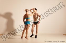 Underwear Woman - Man White Slim Short Brown Dancing Dynamic poses Academic