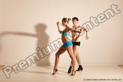 Underwear Woman - Man White Slim Short Brown Dancing Dynamic poses Academic