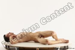 Nude Man White Laying poses - ALL Athletic Short Brown Laying poses - on back Multi angles poses Realistic