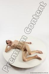 Nude Man White Laying poses - ALL Athletic Short Brown Laying poses - on back Multi angles poses Realistic