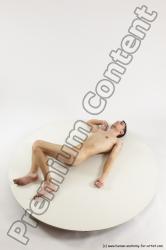 Nude Man White Laying poses - ALL Athletic Short Brown Laying poses - on back Multi angles poses Realistic