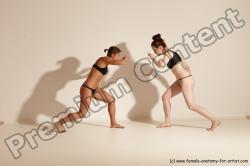Underwear Martial art White Moving poses Athletic Medium Brown Dynamic poses Academic