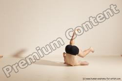 Underwear Gymnastic poses Man White Slim Bald Dancing Dynamic poses Academic