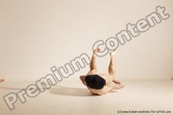 Underwear Gymnastic poses Man White Slim Bald Dancing Dynamic poses Academic