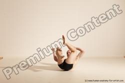 Underwear Gymnastic poses Man White Slim Bald Dancing Dynamic poses Academic