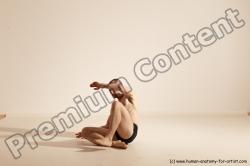 Underwear Gymnastic poses Man White Slim Bald Dancing Dynamic poses Academic