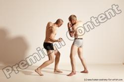 Underwear Martial art Man - Man White Moving poses Athletic Short Blond Dynamic poses Academic